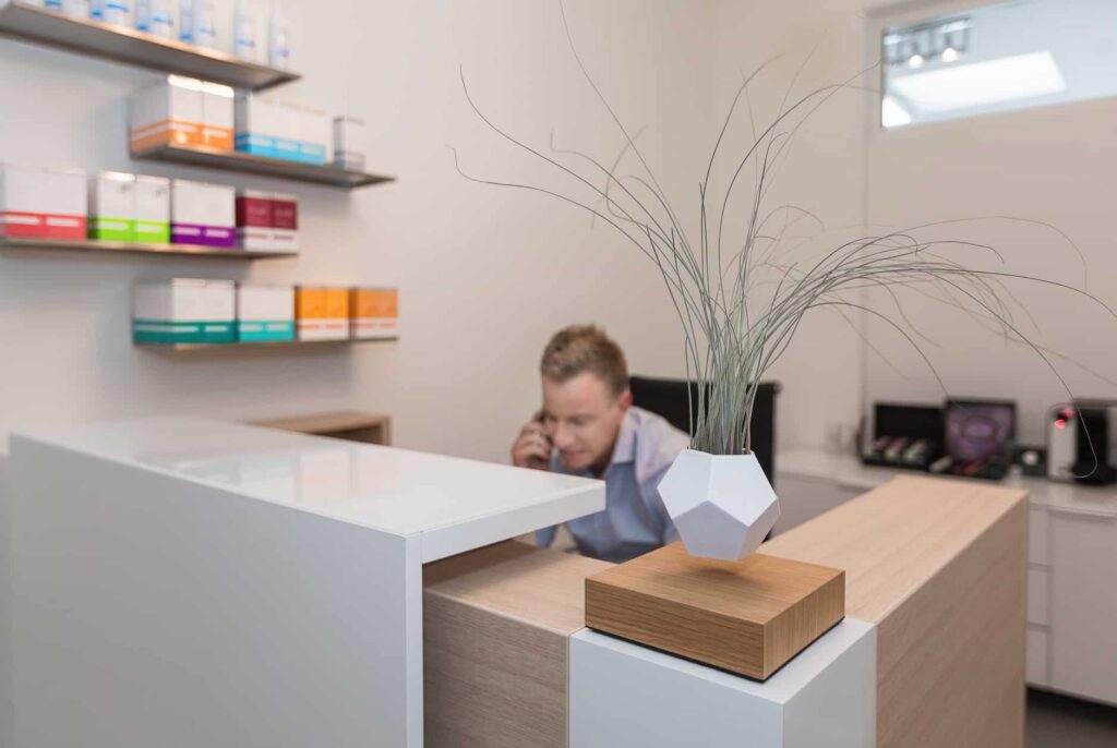 Ontvangstbalie van Velvet Clinics